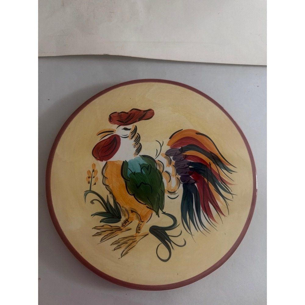Tabletops Gallery Porto‎ Rooster Ceramic Trivet Hand Painted Hand Crafted 8 inch